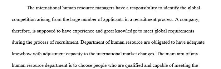 Explain the unique characteristic of human capital for the right fit for International Human Resources Management