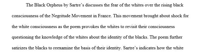 How does Sartre, in his essay “Black Orpheus,” define the poetic-political movement of Negritude
