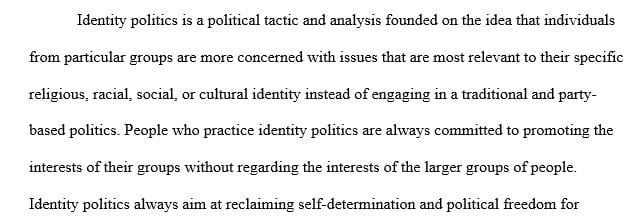 How does internalized identity operate in politics of identity and identity politics
