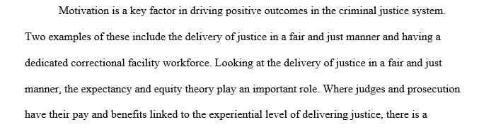 How the four theories could be applied in a criminal justice setting