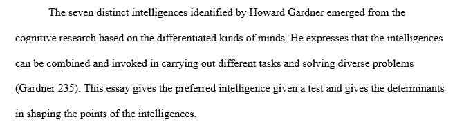 Howard Gardner's theory of multiple intelligence