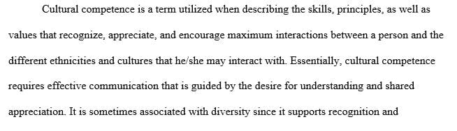 Identify what being a culturally competent professional means in the human services field