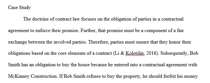 Is Bob Smith obligated to purchase the house