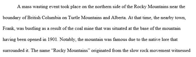 Make your own news article on a mass wasting event