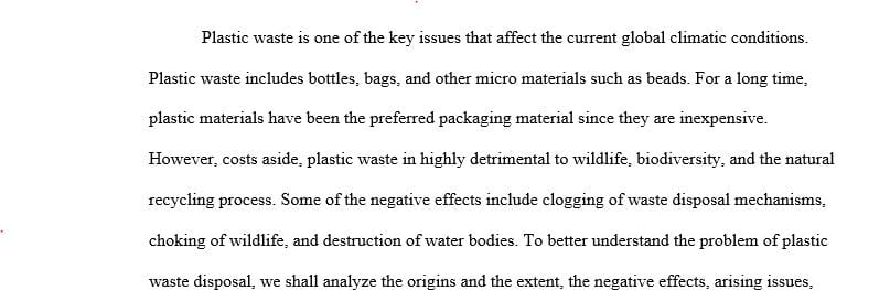Research paper on plastic waste and how it affects the environment