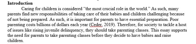 Should couples be required to take parenting classes before they decide to have a baby
