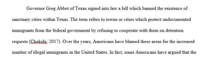 The Texas legislature passed and Governor Greg Abbott signed legislation banning so-called sanctuary cities