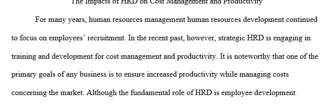 The impact of strategic HRD on cost management and corporate productivity