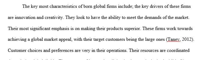 What are the main characteristics of born global firms