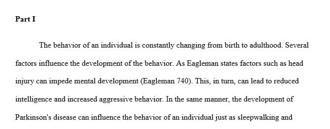 What factors does Eagleman point to as affecting behavior 