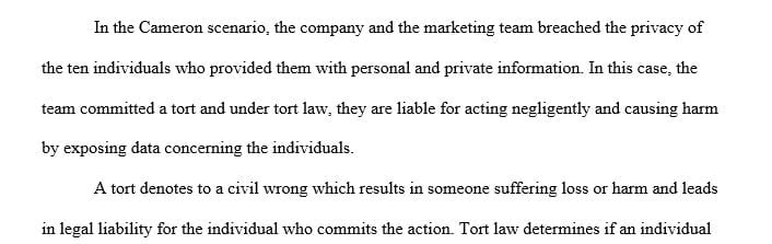 Write a report explaining what went wrong in the process detailed in the Torts Report scenario