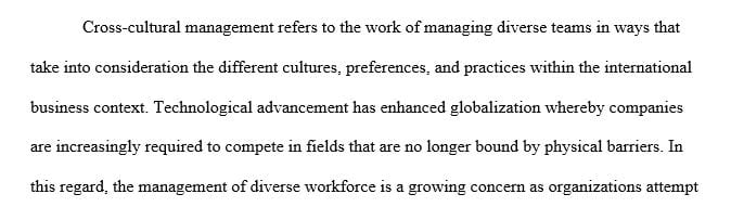 Write an 8-10-page research paper on Cross-Cultural Management