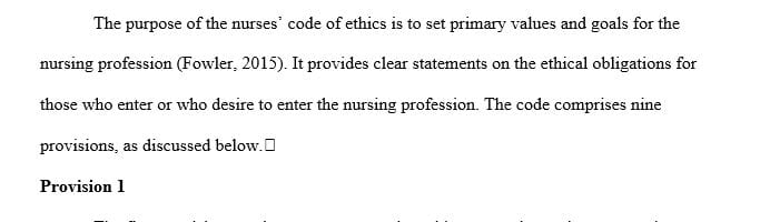 Write short answers defining each term from the code of ethics for nurses