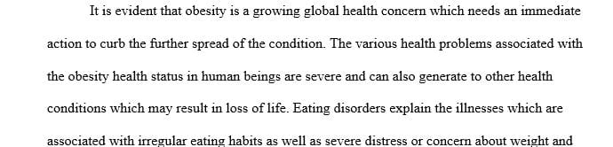 Analyze and explain the associated health problems of the obesity epidemic and eating disorders