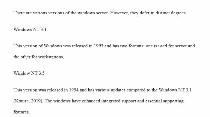 Compare and contrast different versions of Windows Server.