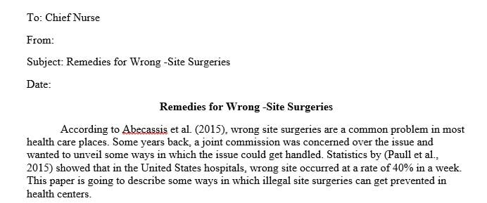 Conduct a literature review and internet search for risk reduction strategies aimed at preventing wrong-site surgeries