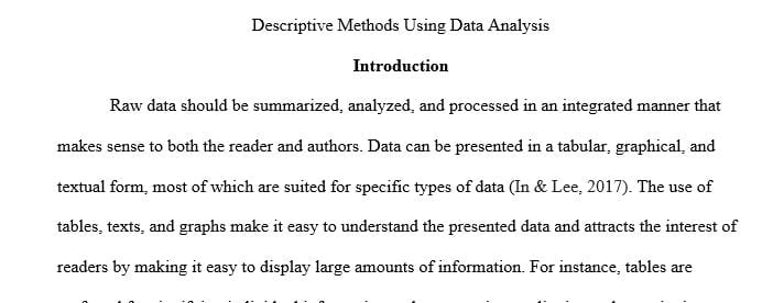 Consider the different ways of presenting data that you have been reading about.