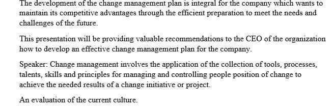Create a change-management plan