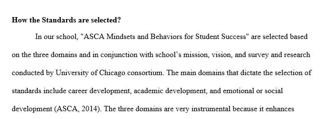 Create a narrative that addresses how the competencies and indicators were selected