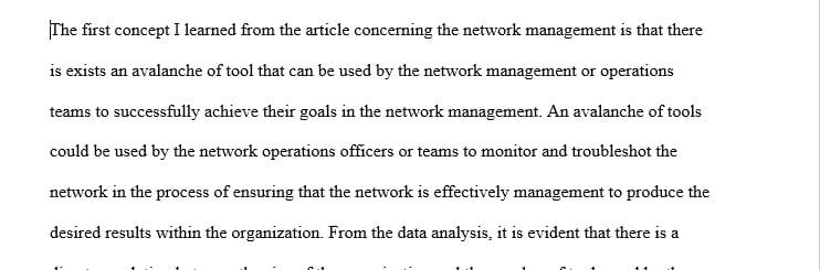  Discuss at least two network management concepts you learned from the paper.