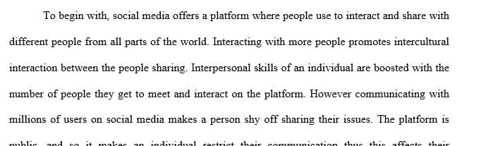 Do social media Interactions enhance interpersonal skills