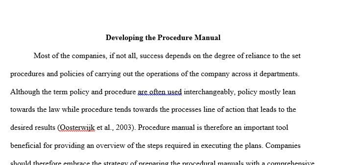 Finding an appropriate format for writing a procedures manual for a set ...