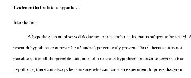 Finding evidence that refutes a hypothesis