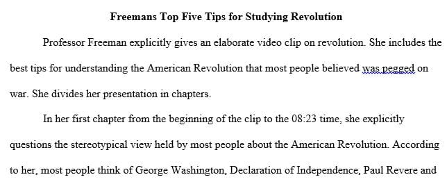 Freemans Top Five Tips for Studying Revolution