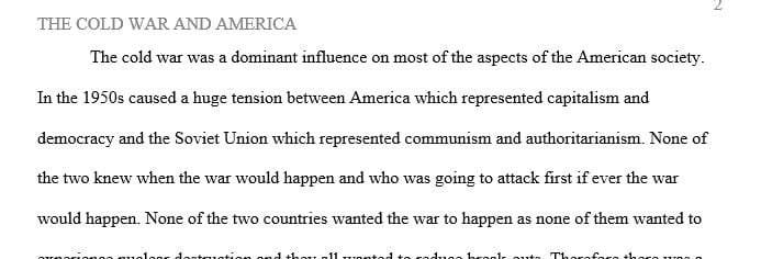 How did the Cold War affect the social and political climate in the United States during the 1950s