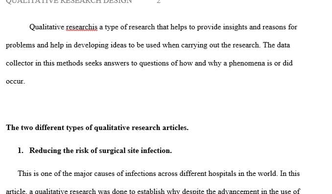 Identify a potential qualitative research study that is important to nursing