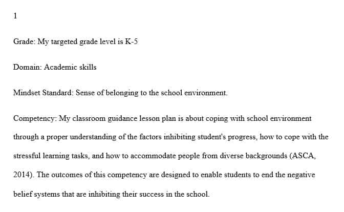 Imagine that you are establishing the mindset and behavior goals for your students.