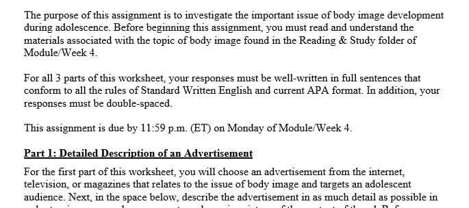 Investigate the important issue of body image development during adolescence.