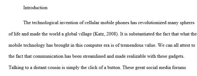 Persuasive Research Paper on Cons of cell phones