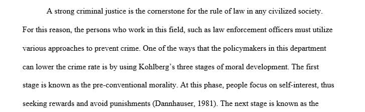 Research Kohlberg’s stages of moral development