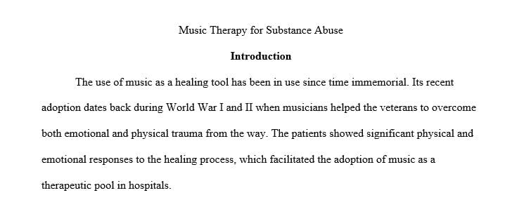 Review and create a brief and detailed presentation on Music Therapy and Substance Abuse.