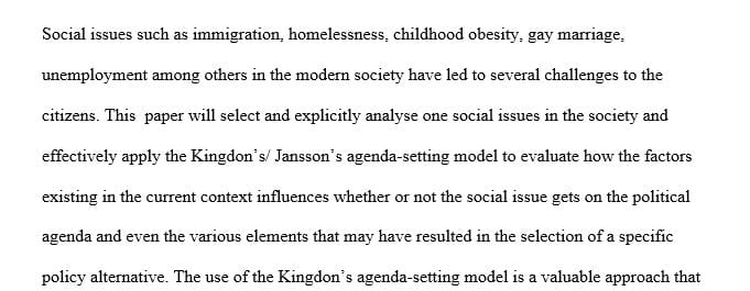 Select one of the following contemporary social issues as the topic for your paper.