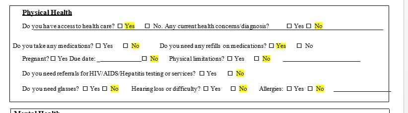 Submit an intake and assessment form based on the hypothetical case that was provided from your faculty member