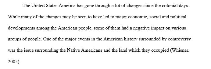 The new nation and Native Americans discussion essay