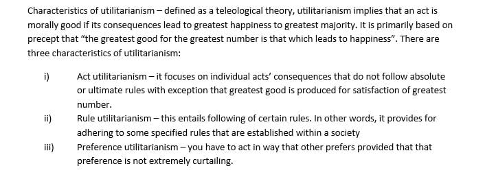 Three classical ethical theories that are fundamental in any ethical analysis