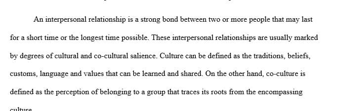 What are the most salient intercultural differences you are likely to encounter in your interpersonal relationships