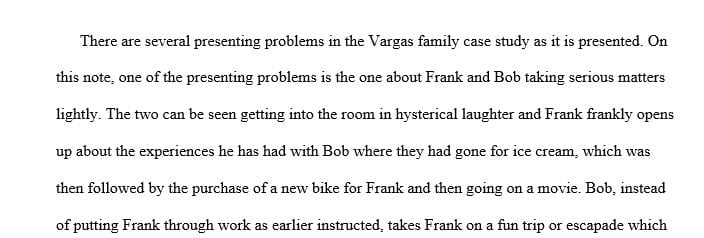 What are two current presenting problems for the Vargas family
