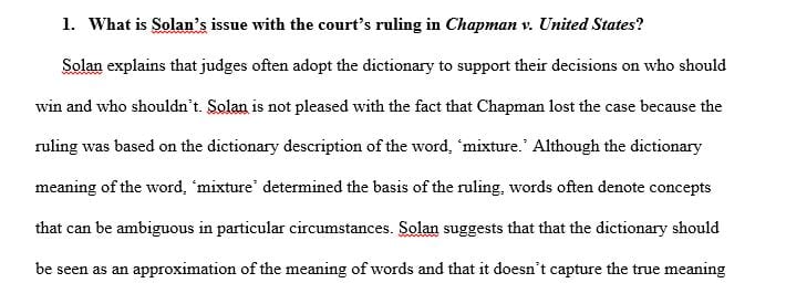 What is Solan’s issue with the court’s ruling in Chapman v. United States
