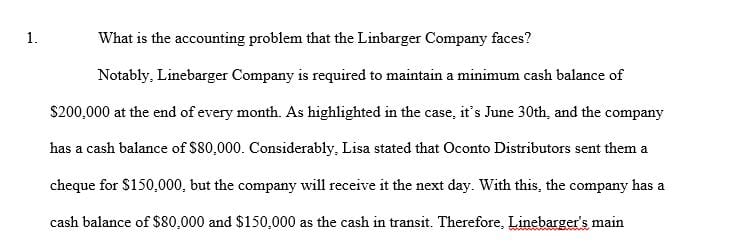  What is the accounting problem that the Linbarger Company faces