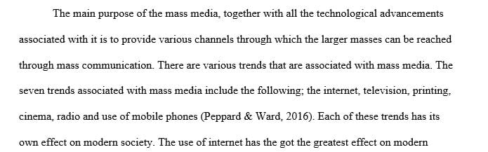 What seven trends characterize modern mass media