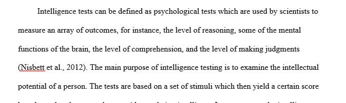 Write a 750-1,000-word paper about the significance of intelligence testing.