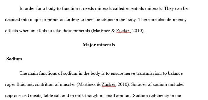 Minerals and water function essay image