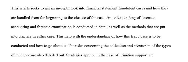 You are being considered for retention as a forensic accountant by a federal prosecutor in a financial statement fraud case