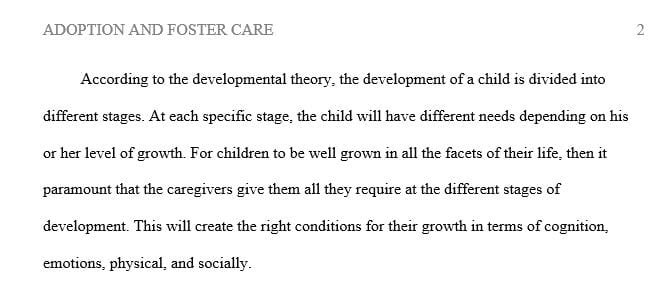 Apply developmental theory to the specific aspects of your case study