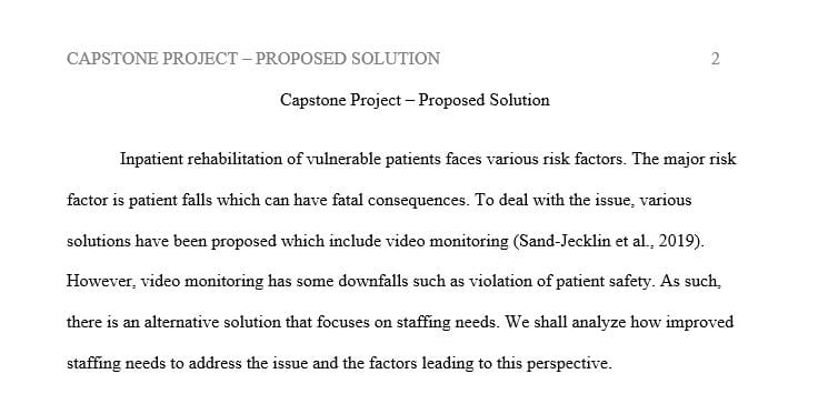 Briefly describe your proposed solution to address the problem