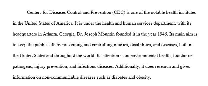 CDC - how does it contribute to public health